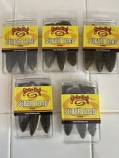 Lot of Five 3 Piece Strike King Super Toad 4" GREEN PUMPKIN & PEARL Stoad-47WM