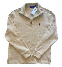 New POLO RALPH LAUREN Estate Rib Dune Tan Sweater Long Sleeve Pullover SZ Small