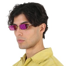 Gucci Violet Logo Rectangular Unisex Sunglasses GG1278S 005 55 GG1278S 005 55