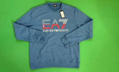 EMPORIO ARMANI  EA7 Men's Long Sleeve Sweater XXL Sapphire / Light Blue NWT