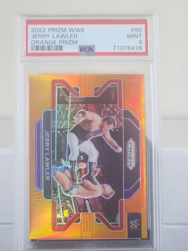 2022 Panini Prizm WWE Jerry Lawler #90 Orange Prizm /99 PSA9
