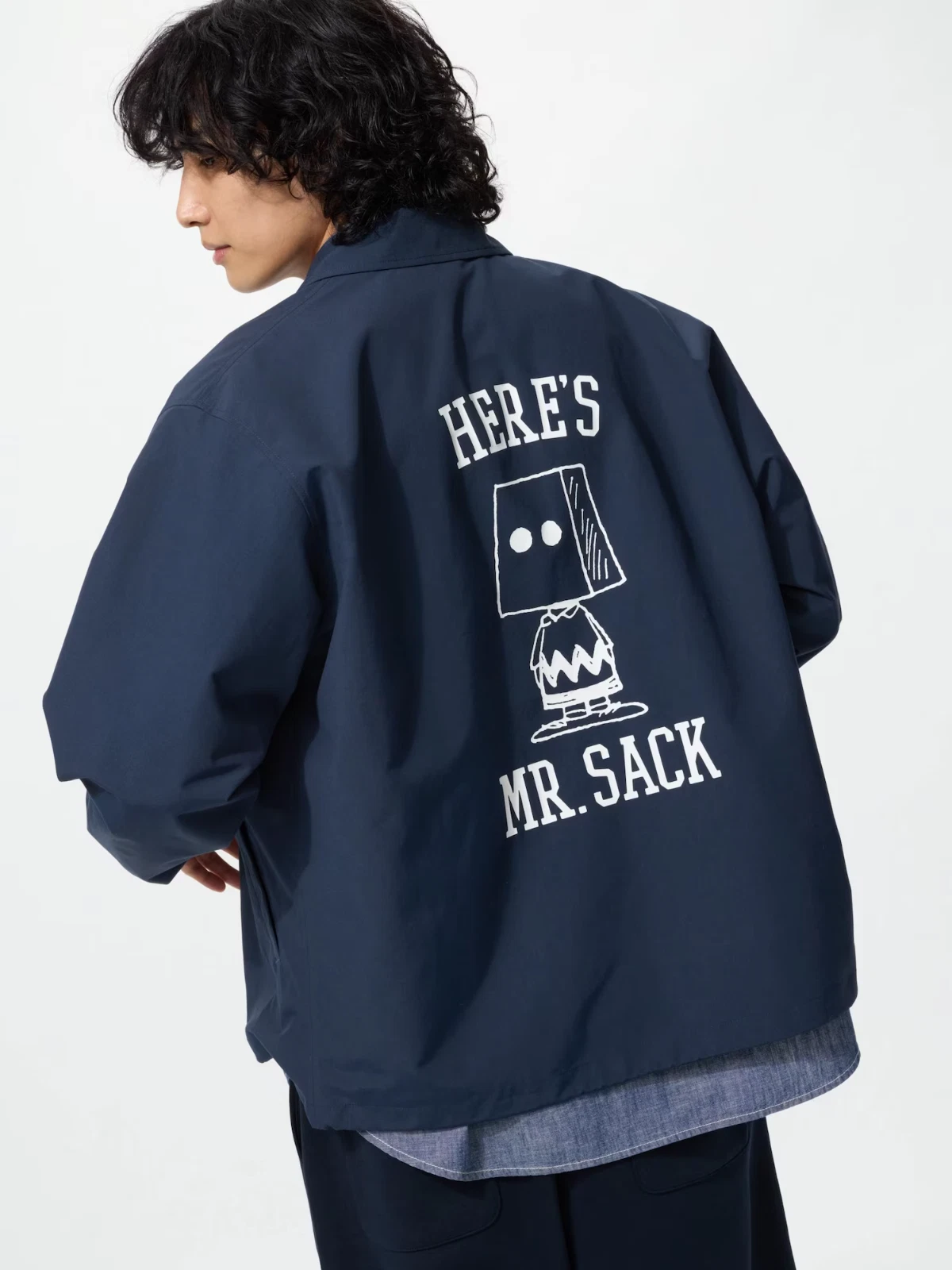 UNIQLO Snoopy Coach Jacket Peanuts Navy Japan Rare Unisex Streetwear