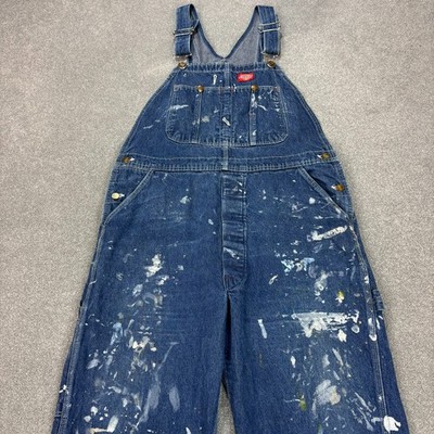 Dickies Latzhose Erwachsene 38x30 blau Latzhose Denim Latz Workwear Carpenter Herren