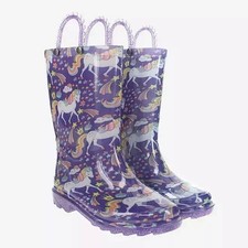 NWT Member's Mark Girls Light Up Rain Boot Size 7/8 Unicorn
