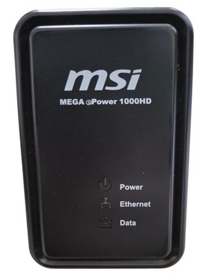 MSI MEGA ePower 1000HD Powerline Adapter Netzwerk PLC LAN Extender Schwarz