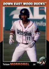2023 Down East Wood Ducks Choice #30 Yeison Morrobel Dominican Republic DR Card