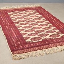 Tappeto Bukhara Antico Cotone Lana Nodo Fine Pakistan 190 x 130 cm Originale
