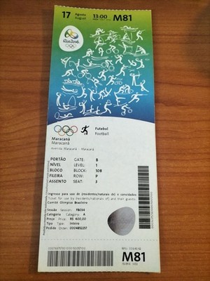 Used Ticket Olympic 17.08. 2016 Rio Olympia M81 Football 2