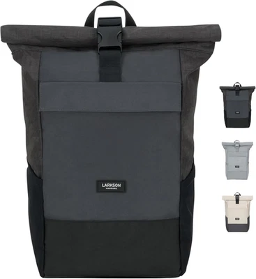Sac À Dos Roll Top Femmes & Hommes - No 4 - Backpack Pour L'École, L'Université - Photo 1/4