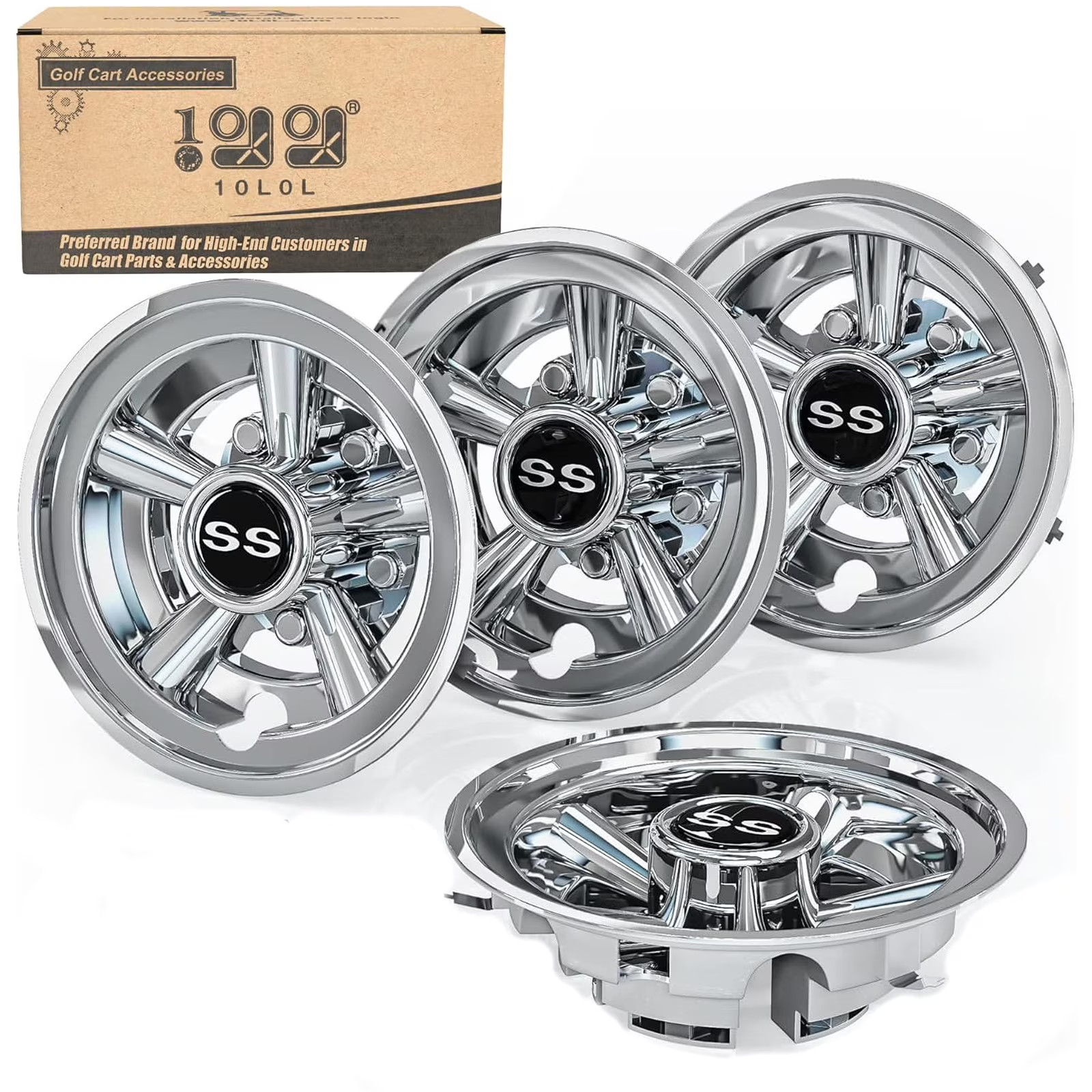 10L0L 8" Golf Cart Wheel Cover Hub Caps Fit for Yamaha EZGO 