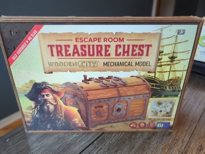 TREASURE CHEST Escape Room Wooden City MECHANICAL MODEL  SELF ASSEMBLY New