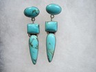 ETTA ENDITO AND RUNNING BEAR  SKY TURQUOISE AND STERLING RING AND EARRING SET — photo 4