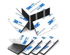 Double Sided Adhesive Pads,Heavy Duty Mounting Tape,48Pcs 3mm 1.97*1.8, Black Do