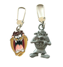 Vintage Taz Tazmanian Devil 2 Zipper Pull Purse Charms Looney Tunes Warner Bros.