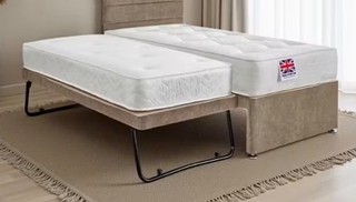 single bed with trundle bed below