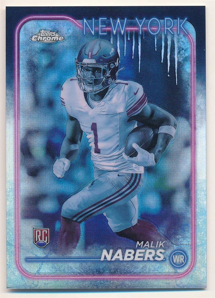 MALIK NABERS 2024 TOPPS CHROME #205 RC ROOKIE FROZEN FRACTOR GIANTS RARE SP /5