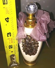 Bottiglia Profumo 4" Alta Vintage Bianca Bottiglia PROFUMO Decorativa Design Intricato