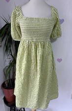 Cute Gingham green & white Summer Dress Maternity Size 10-12