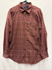 Daniel Cremieux Shirt Men’s Large Red Plaid Long Sleeve Button 100% Cotton
