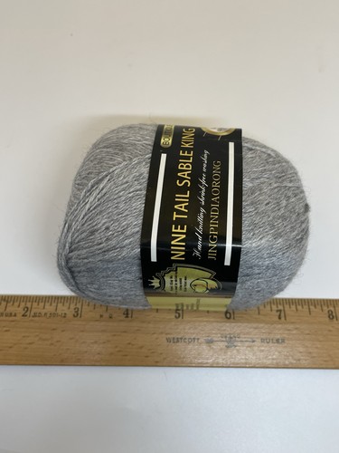 Lot: 8 Skeins Nine Tail Sable King Mink Wool Yarn ~50g Ea New READ* Light Gray - Picture 6 of 7