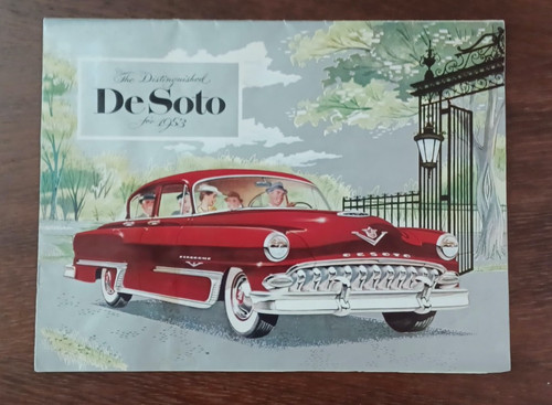 The Distinguished DeSoto for 1953 Vintage Multi-Fold Sales Brochure