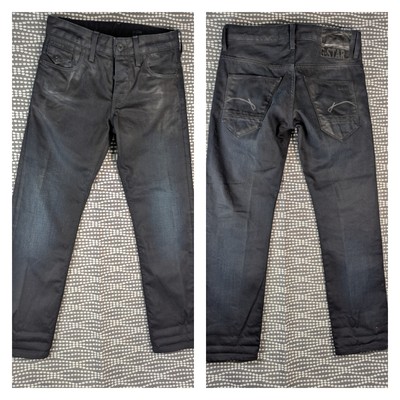 Raw Denim Jeans G-Star Raw GS01 Morris Low Straight Dark Wash
