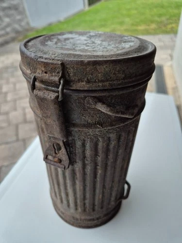 WW2 German Wehrmacht Gas Mask Canister - Original Paint Military