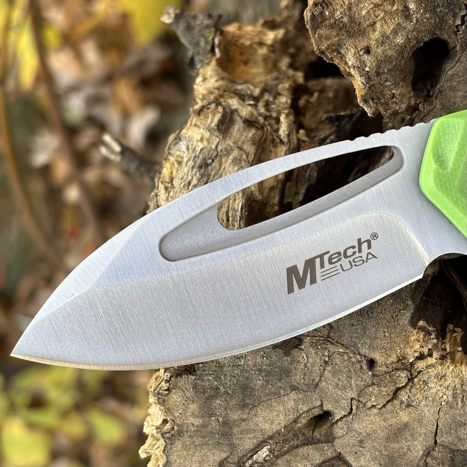 8” Pocket Knife Spring Assist G10 Handle Green Neon - Image 4 of 4