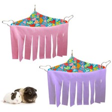 RIOUSSI Guinea Pig Hideout Hideaway Triangle-12" x 12" x 12", pink+purple 