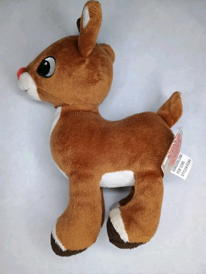 "Rudolph el reno nariz roja 6"" peluche bebé sonajero juguete de prestigio" Foto 2 de 4