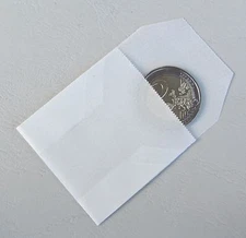 100 Münztüten / Münztaschen Pergamin 50x50mm