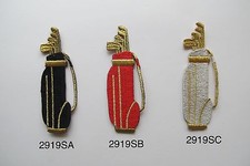 2919S Black,Red,Silver 3-1/4" Golf Club,Golf Bag Embroidery Applique Patch