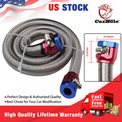 3/8'' 3 ft Universal Braided Stainless Steel Hoses Fuel Line For Cars GSL1008