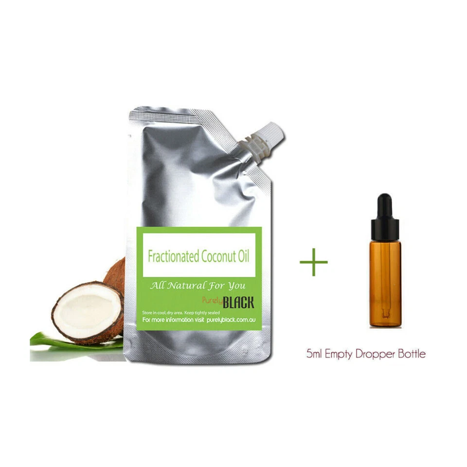 PURELYBLACK Organic Liquid Fractionated Coconut Oil For Hair Skin Face Massage Carrier Oil