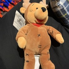 Disney Bean Bag Plush REINDEER POOH Winnie the Pooh 8" Mint w/ Tag