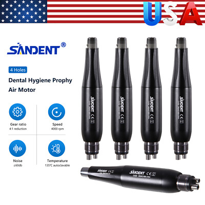 5X Premium Plus Dental Hygiene Prophy Handpiece Air Motor 4 Holes 4:1 Nose Cone