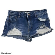 Forever 21 Cutoff Booty Jean Denim 5 Pocket Shorts Size 27 Distressed 