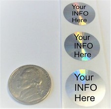 PI20c 3/4" Round Custom Print Tamper Evident Hologram Label Sticker Seals