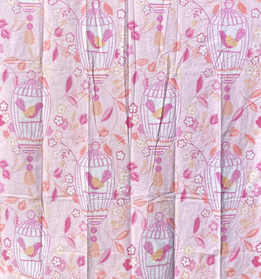 Pottery Barn Kids Birds Cage Pink Orange Twin Duvet Cover COTTON VGC