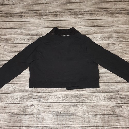 Calvin Klein Size M Kids Girls Cardigan Long Sleeve Sweater Black - Picture 4 of 7
