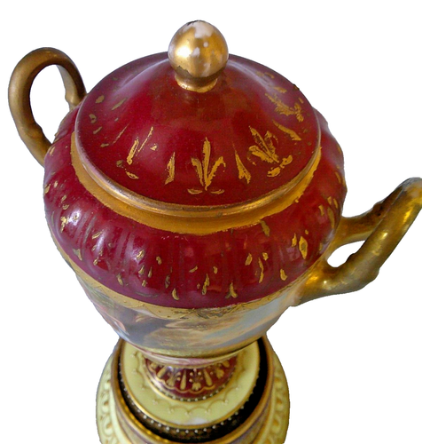 Royal Vienna Beehive Mark, Two Handled Covered Urn with Base, Circa. 1890 - Picture 6 of 11