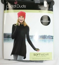 Cuddl Duds Warm Layers Long Sleeve Softwear Cowl Neck Tunic W/Thumbholes Gray