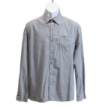 Kenneth Cole Men  s Long Sleeve Print Button Up Dress Shirt Size Medium