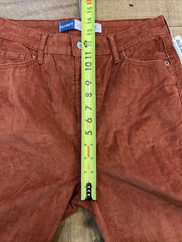 Old Navy Higher High Rise Flare Stretch Rust Corduroy Pants Size 10 Petite NWT - Picture 11 of 13