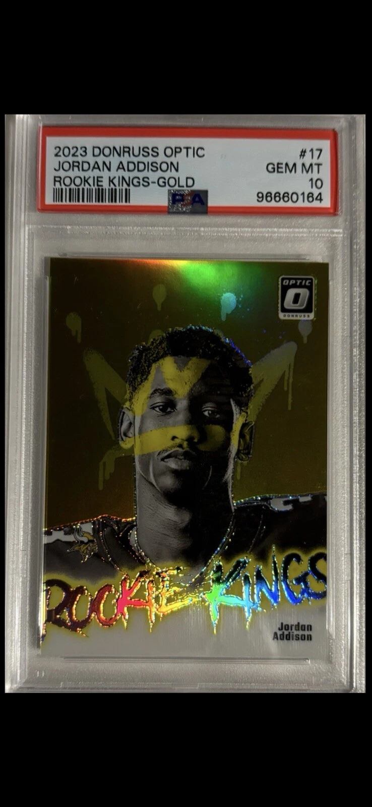 Jordan Addison Panini Donruss Optic Rookie Kings #17 Gold