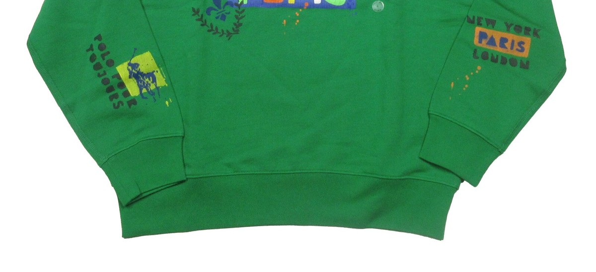 Polo Ralph Lauren Men's Green Love Peace Paris Graphic