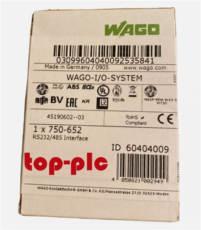 New Factory Sealed WAGO 750-652 Communication Interface PLC Module 750-652