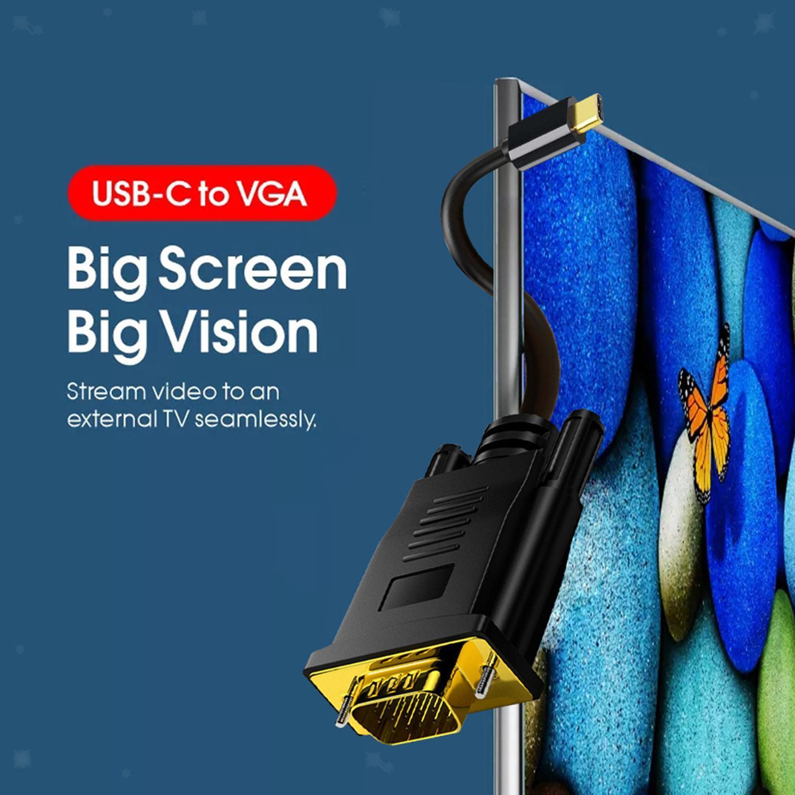 USB 3.1 to VGA Male Adapter Cable, USB to VGA Monitor Display Plug and