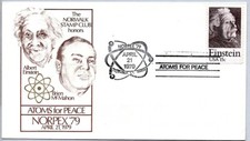 ALBERT EINSTEIN & BRIEN MCMAHON HONORED AT NORWALK CT NORPEX STAMP SHOW 4/21/79