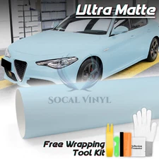 Premium Ultra Matte Flat Ice Blue Car Auto Vinyl Wrap Sticker Decal Sheet Film